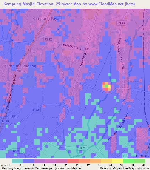 Kampung Masjid,Malaysia Elevation Map