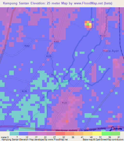 Kampung Santan,Malaysia Elevation Map