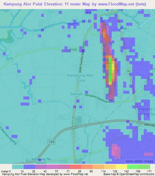 Kampung Alor Pulai,Malaysia Elevation Map