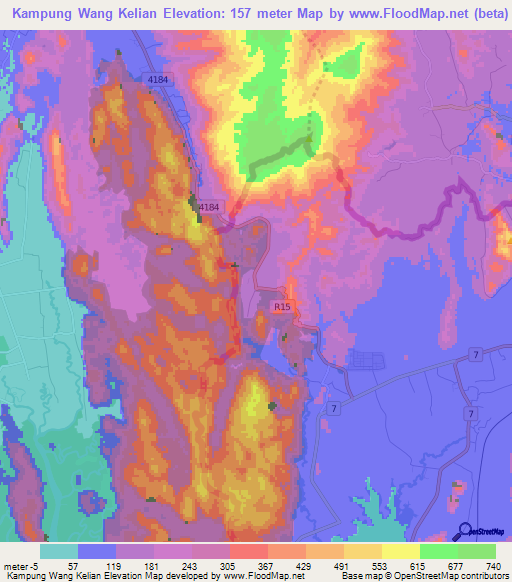 Kampung Wang Kelian,Malaysia Elevation Map