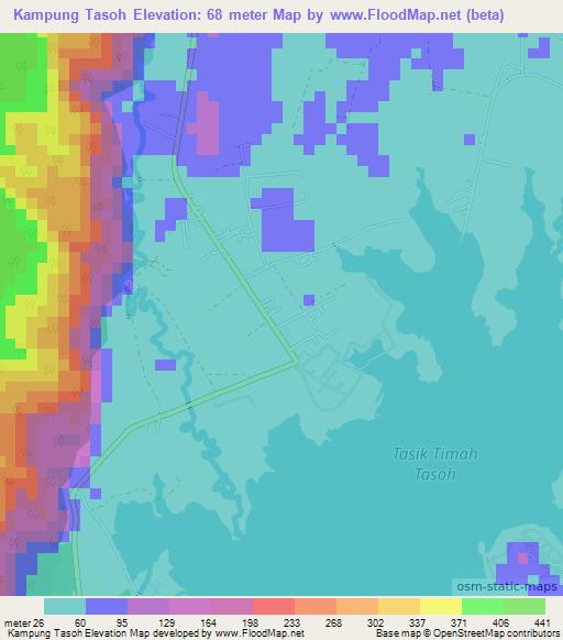 Kampung Tasoh,Malaysia Elevation Map