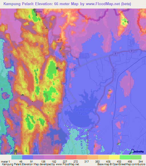 Kampung Pelarit,Malaysia Elevation Map