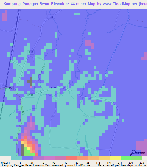 Kampung Panggas Besar,Malaysia Elevation Map