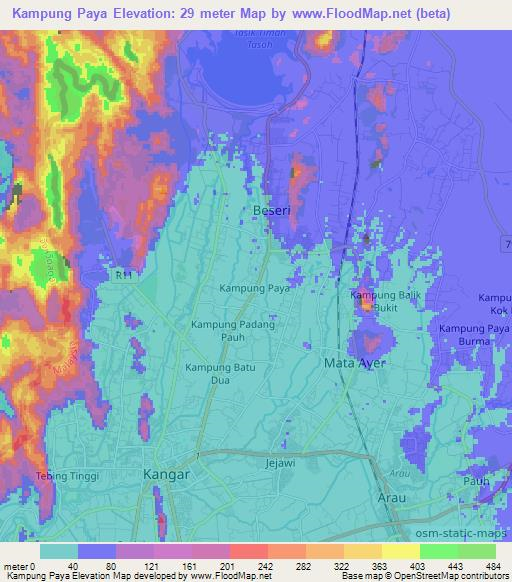 Kampung Paya,Malaysia Elevation Map