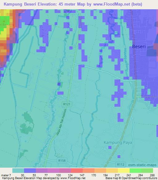 Kampung Beseri,Malaysia Elevation Map