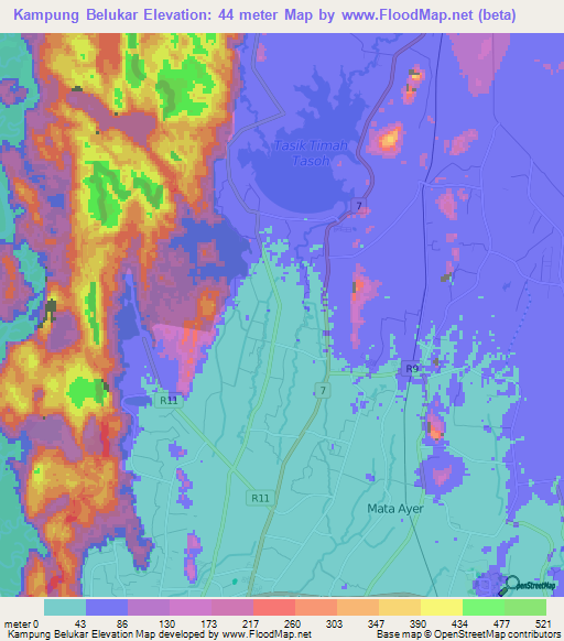 Kampung Belukar,Malaysia Elevation Map