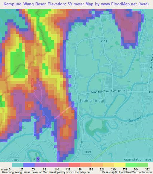 Kampung Wang Besar,Malaysia Elevation Map