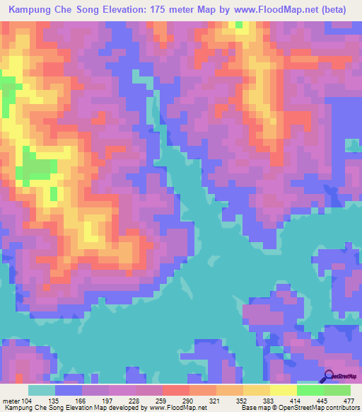 Kampung Che Song,Malaysia Elevation Map