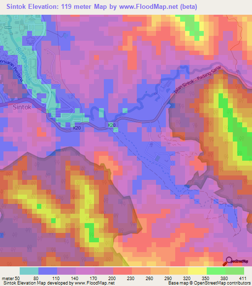 Sintok,Malaysia Elevation Map