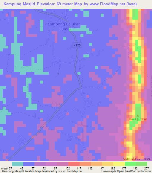 Kampung Masjid,Malaysia Elevation Map
