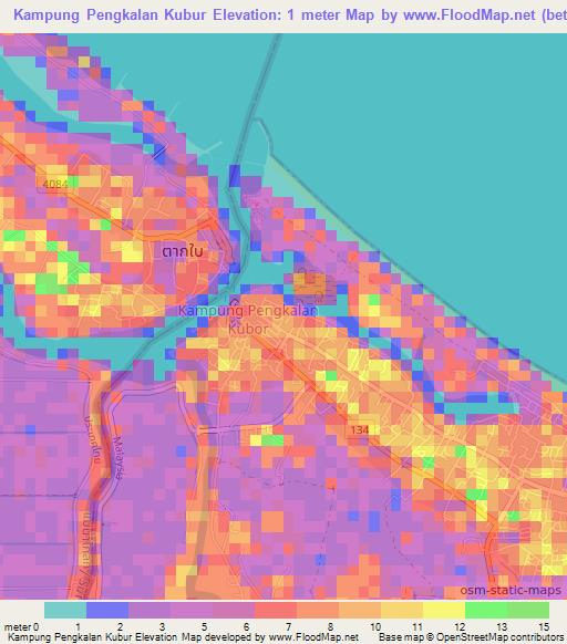 Kampung Pengkalan Kubur,Malaysia Elevation Map