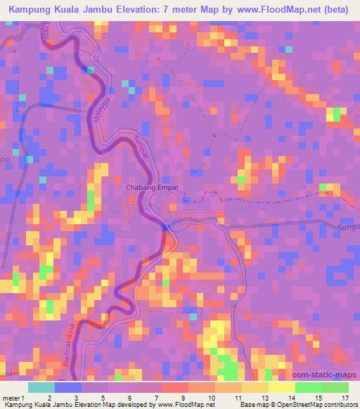 Kampung Kuala Jambu,Malaysia Elevation Map