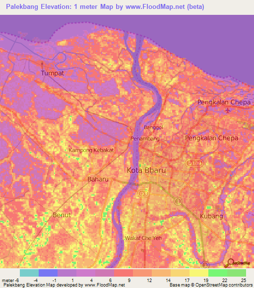 Palekbang,Malaysia Elevation Map