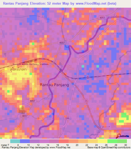 Rantau Panjang,Malaysia Elevation Map