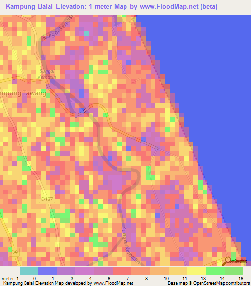 Kampung Balai,Malaysia Elevation Map