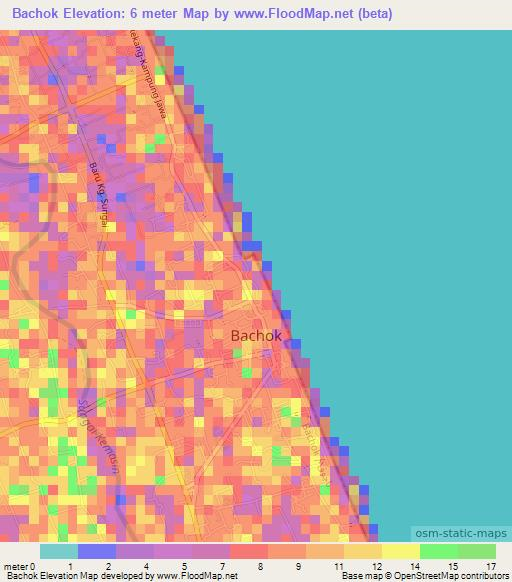 Bachok,Malaysia Elevation Map