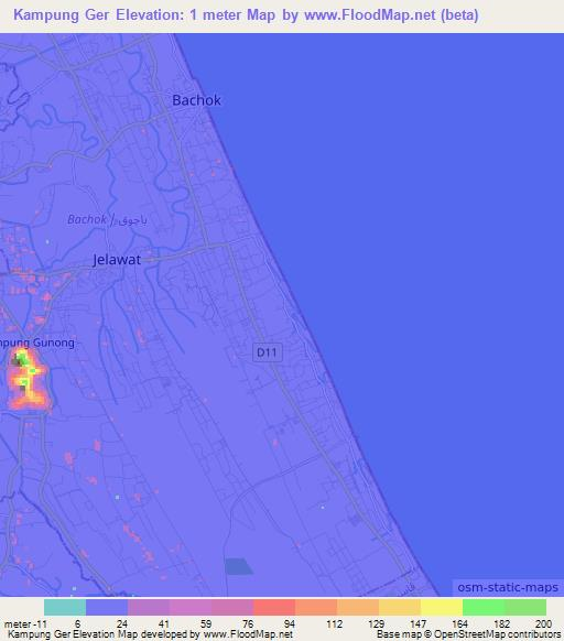 Kampung Ger,Malaysia Elevation Map