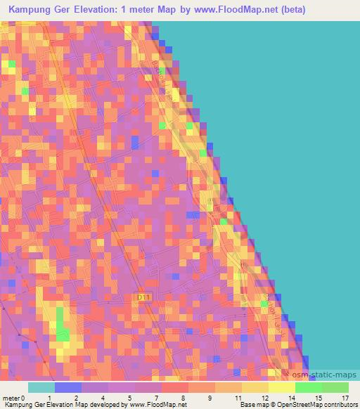 Kampung Ger,Malaysia Elevation Map