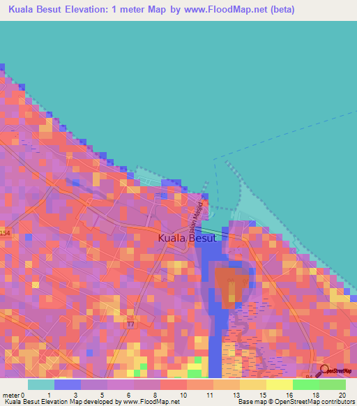 Kuala Besut,Malaysia Elevation Map