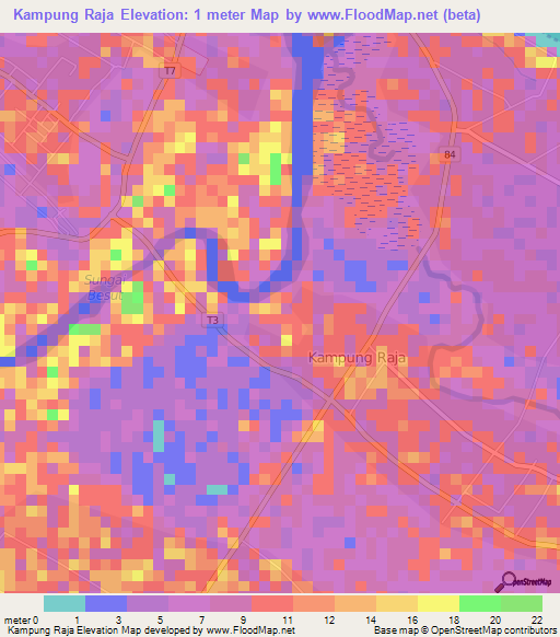 Kampung Raja,Malaysia Elevation Map