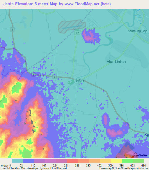 Jertih,Malaysia Elevation Map