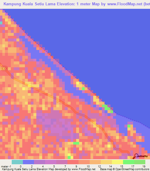 Kampung Kuala Setiu Lama,Malaysia Elevation Map