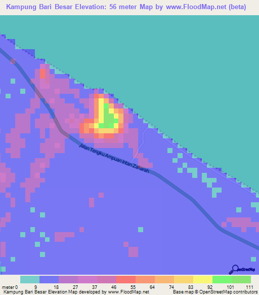 Kampung Bari Besar,Malaysia Elevation Map