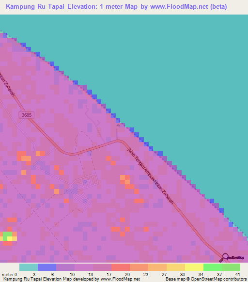 Kampung Ru Tapai,Malaysia Elevation Map