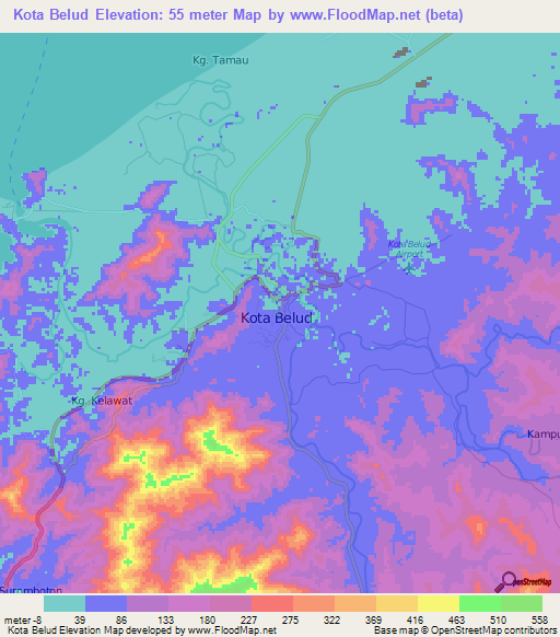 Kota Belud,Malaysia Elevation Map