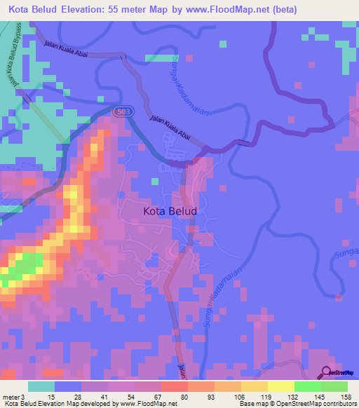 Kota Belud,Malaysia Elevation Map