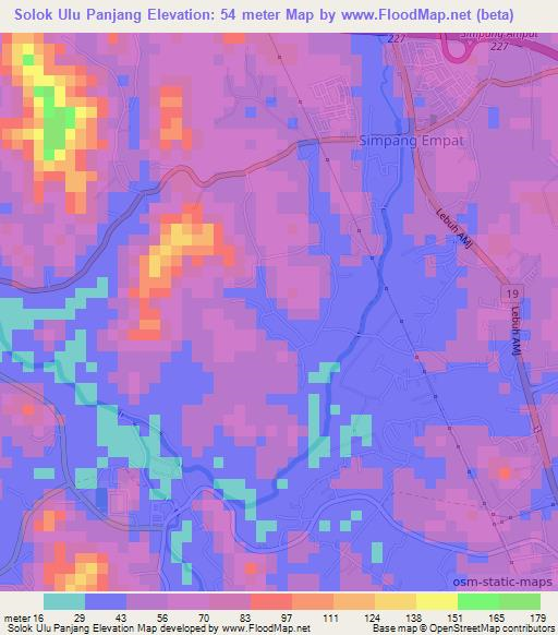 Solok Ulu Panjang,Malaysia Elevation Map