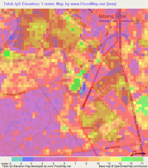 Telok Ipil,Malaysia Elevation Map