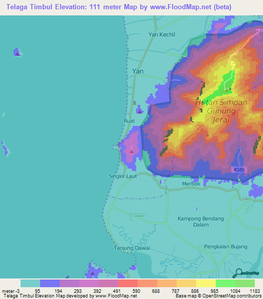 Telaga Timbul,Malaysia Elevation Map