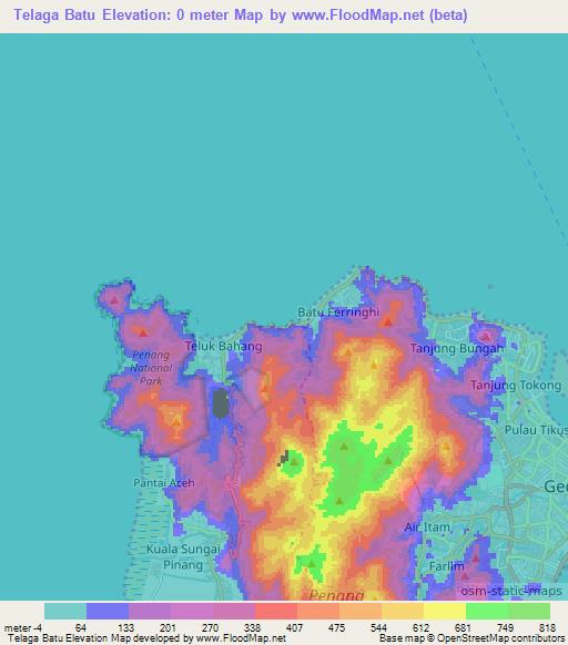 Telaga Batu,Malaysia Elevation Map