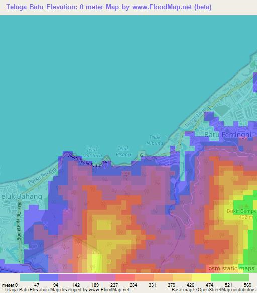 Telaga Batu,Malaysia Elevation Map