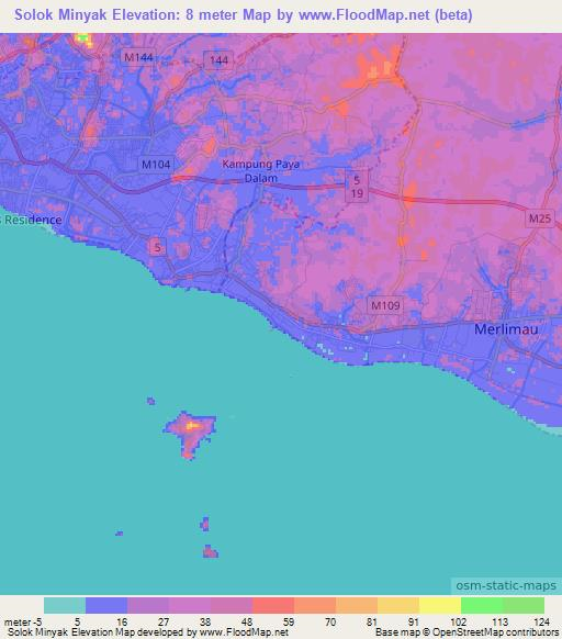 Solok Minyak,Malaysia Elevation Map