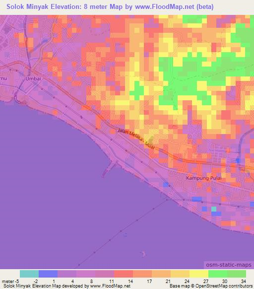 Solok Minyak,Malaysia Elevation Map