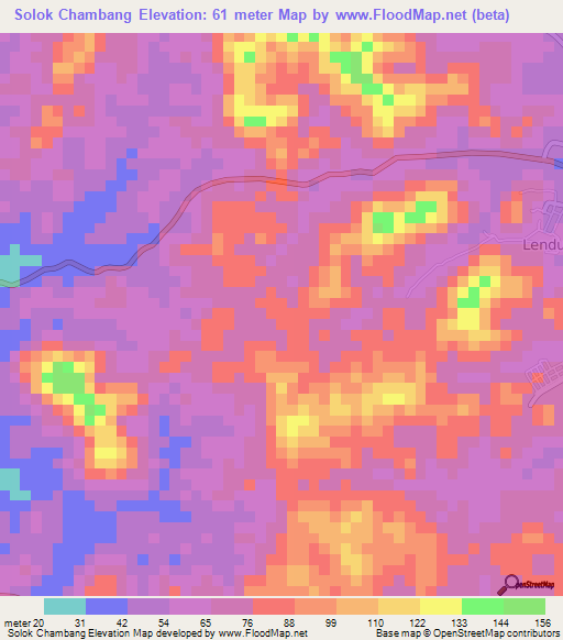 Solok Chambang,Malaysia Elevation Map