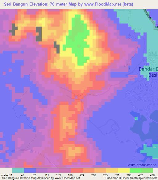 Seri Bangun,Malaysia Elevation Map