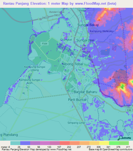 Rantau Panjang,Malaysia Elevation Map