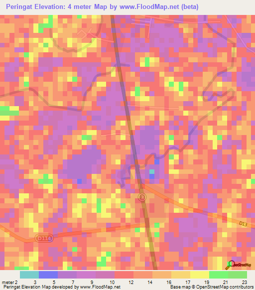 Peringat,Malaysia Elevation Map