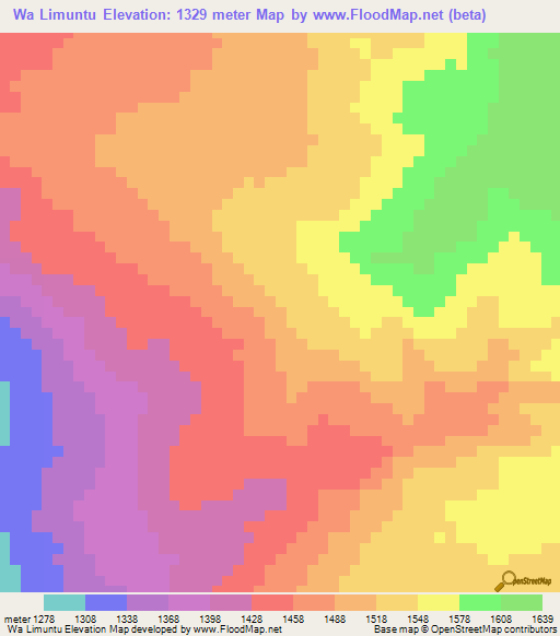 Wa Limuntu,Zambia Elevation Map