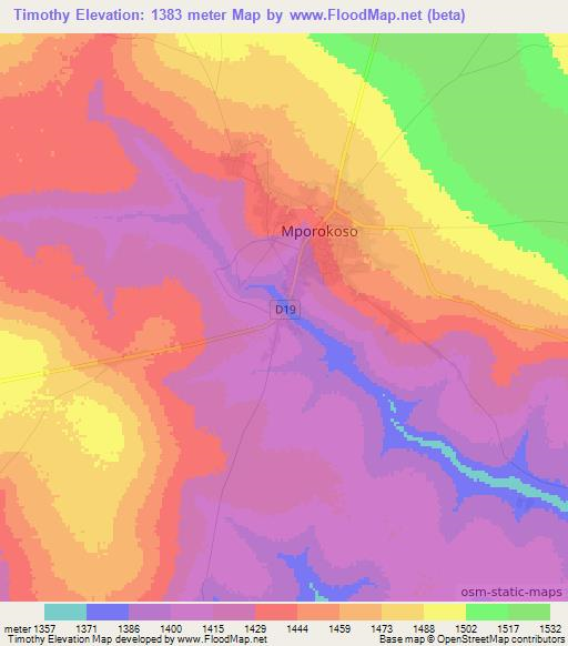 Timothy,Zambia Elevation Map