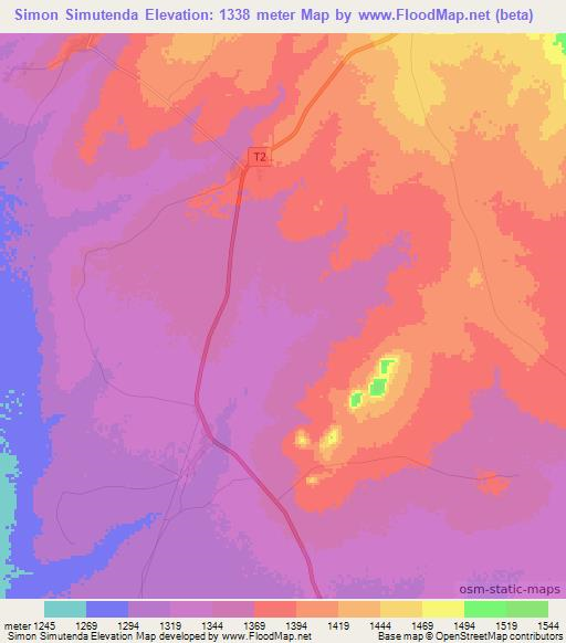 Simon Simutenda,Zambia Elevation Map