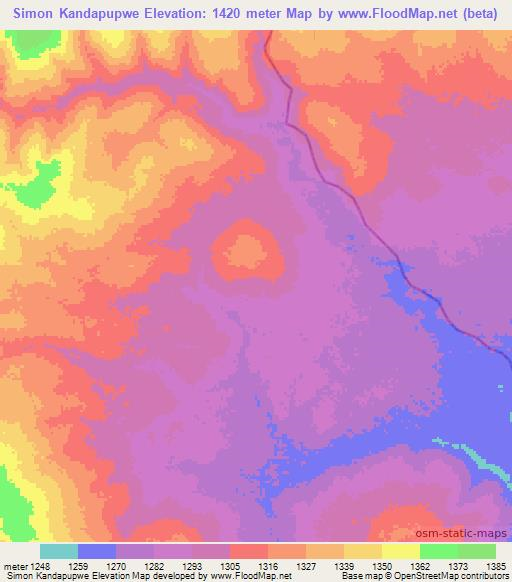 Simon Kandapupwe,Zambia Elevation Map