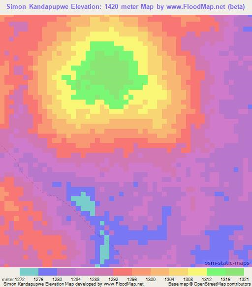 Simon Kandapupwe,Zambia Elevation Map