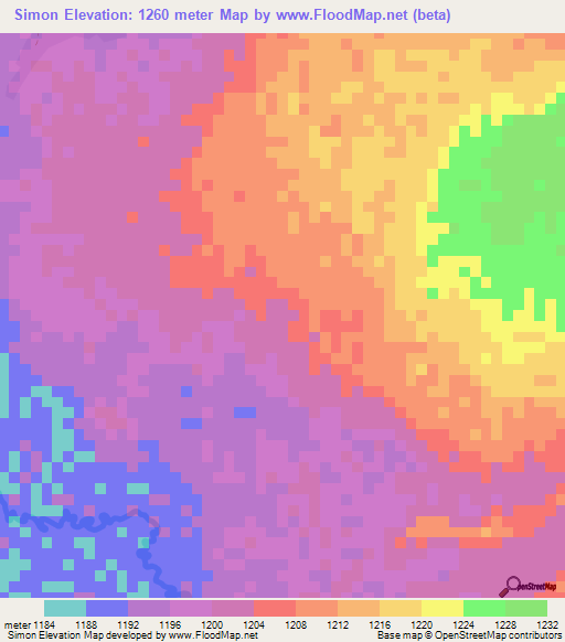 Simon,Zambia Elevation Map