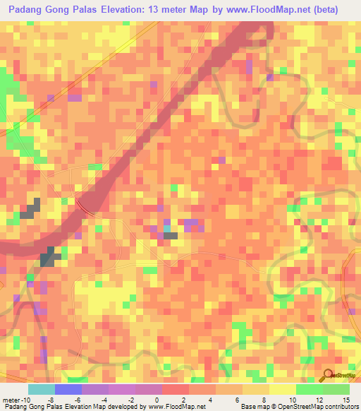 Padang Gong Palas,Malaysia Elevation Map