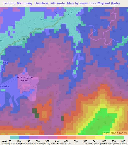 Tanjung Melintang,Malaysia Elevation Map