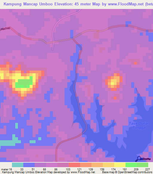 Kampung Mancap Umboo,Malaysia Elevation Map